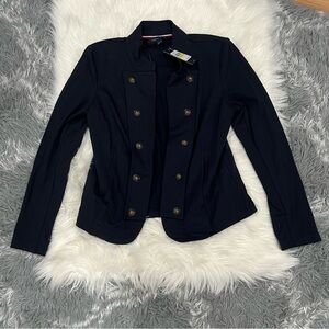 Tommy Hilfiger Dark Blue Coat with Brass Accents